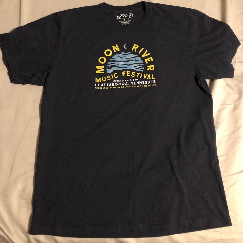 Dark Blue Moon River Music Festival T-Shirt, size: large